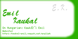 emil kaukal business card